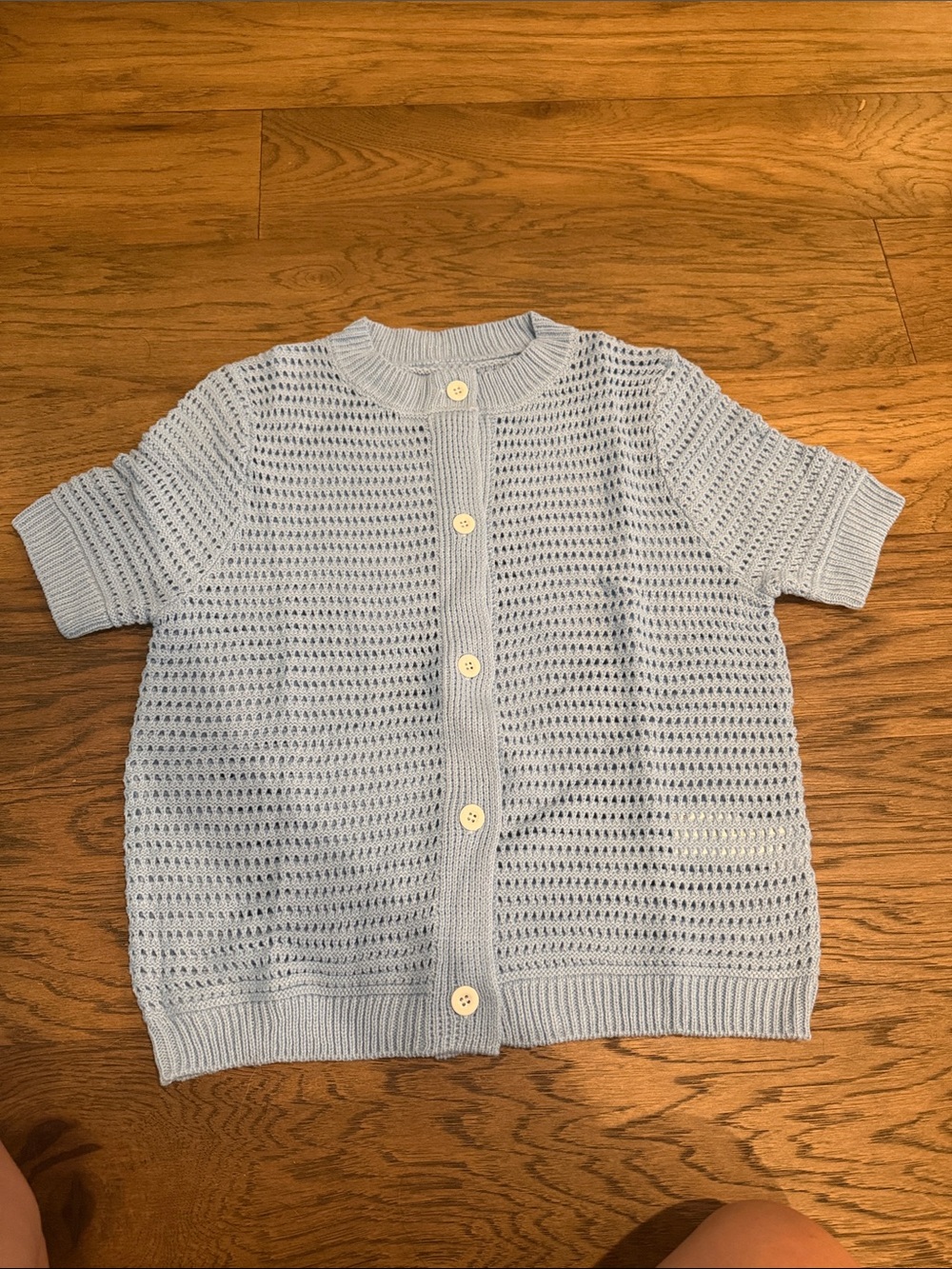 Light Blue Knit Short-Sleeve Cardigan size medium